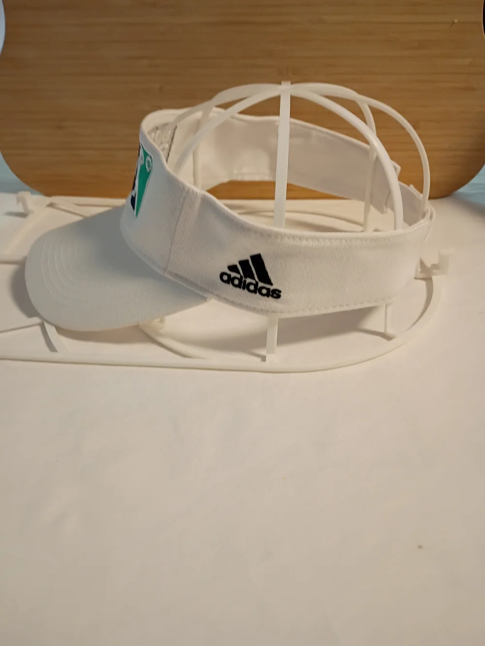 adidas White Visor with East Coast Pro Patch (Navy & Green)